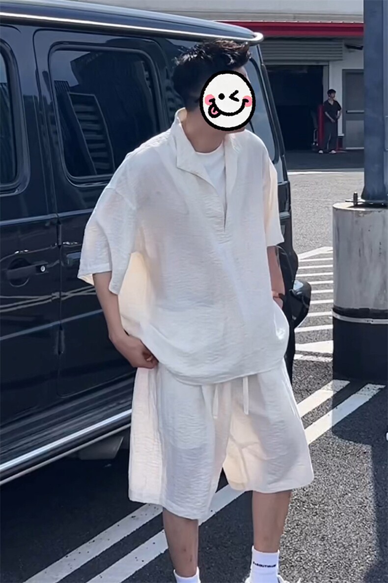 (网图慎用）特批P58无差价假两件舒适轻薄亚麻两件套装男TZ5355,男装休闲套装,电商A001-1
