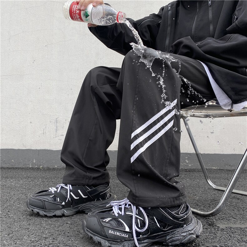 抖音品质24新款条纹防水机能风宽松冲锋裤B315-K23515-p45控58,男装休闲裤,电商B315
