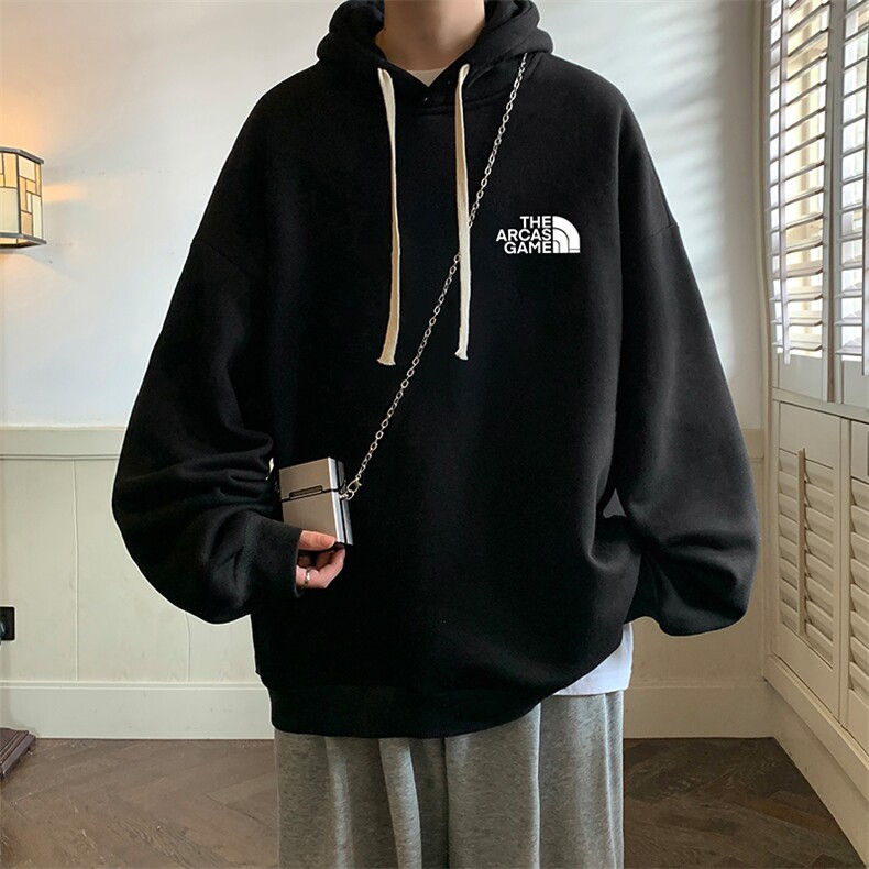 纯棉连帽卫衣男大码运动帽衫宽松薄WY2232-P35加绒款-P40,男装卫衣,电商A040