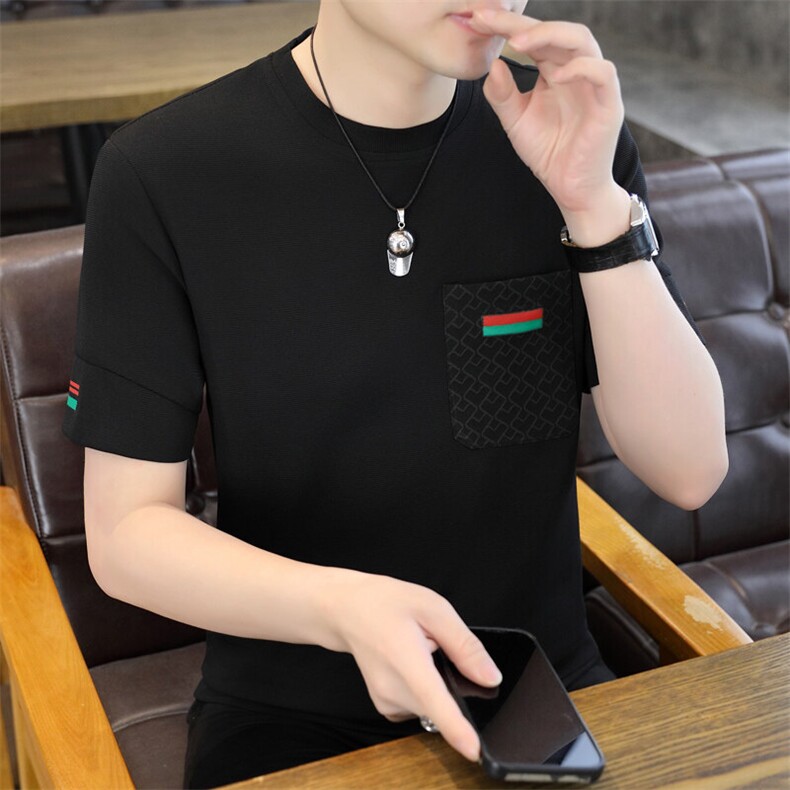 夏季新款高品质短袖圆领时尚休闲青年修身短袖T恤上衣L1312-P30,男装T恤,星座310B-3