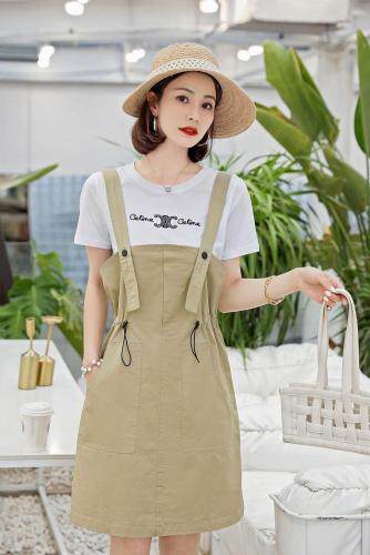 背带套裙，女装，他她迷