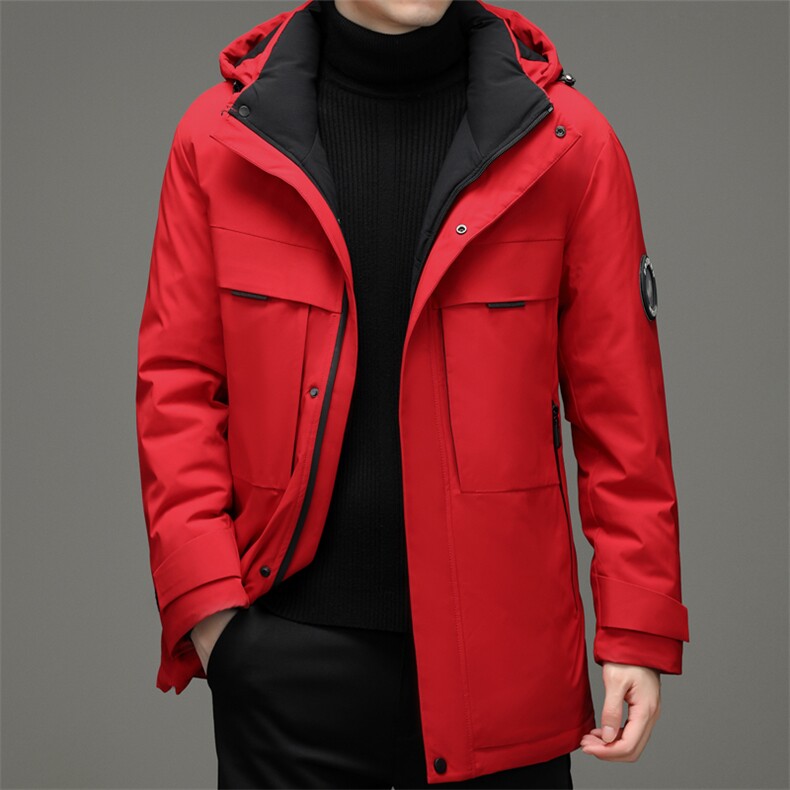 中年可脱卸帽羽绒服男中长款白鸭绒保暖爸爸装外套MYYL92128-P305图片