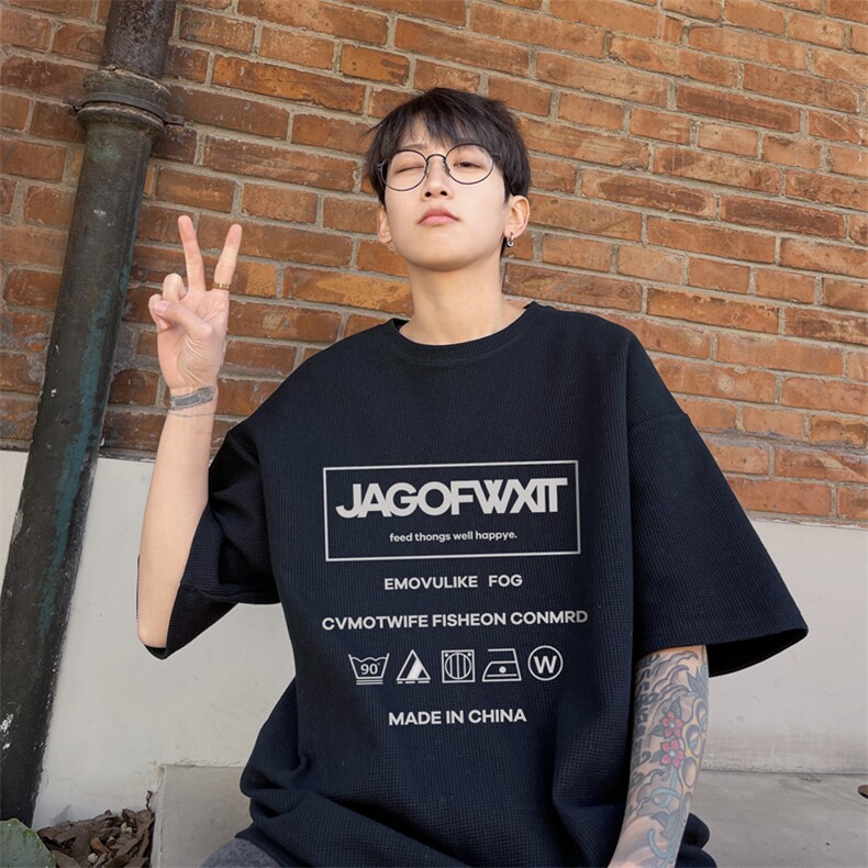 量大优 供视频  华夫格短袖T恤半袖男 HDX517-特P18图片