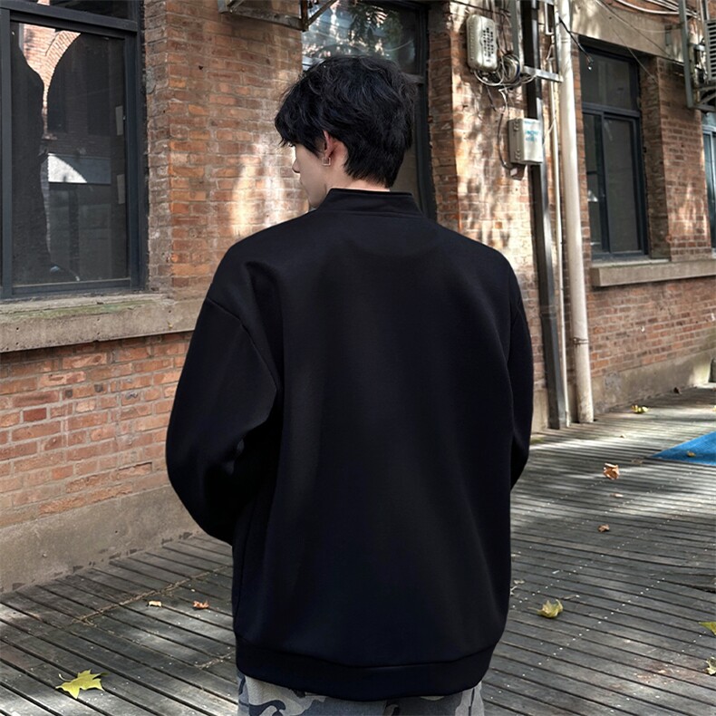 垫肩小众机车卫衣T恤亲肤舒适设计高街痞帅潮男打底衫长袖P50,男装T恤,电商B319