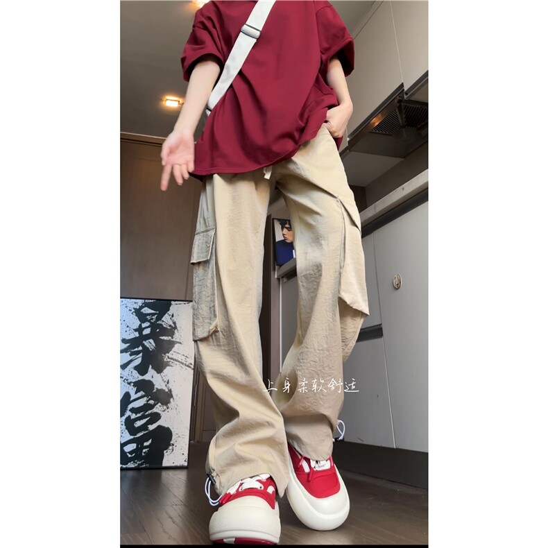 秋季新款潮流工装风大口袋宽松直筒休闲裤B315-K24260-特p35控68,男装工装外套,电商B315