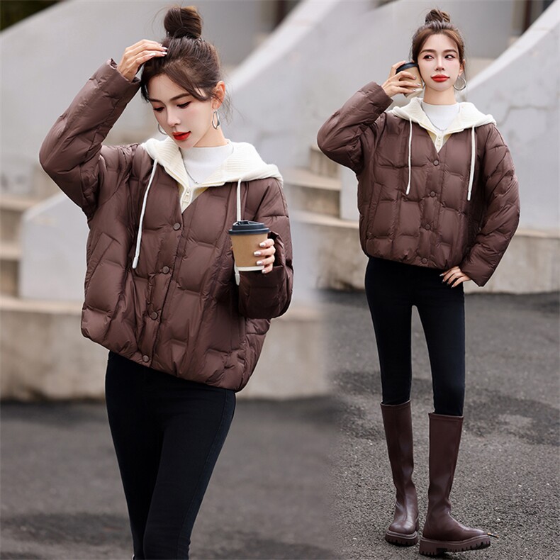 现货现货羽绒服女短款冬季2025新款小个子宽松韩版加厚外套现货！,女装羽绒服,一安秀