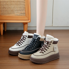 2024新款秋冬潮流百搭加绒加厚保暖休闲鞋高帮棉鞋女潮，女鞋休闲鞋，电商A223