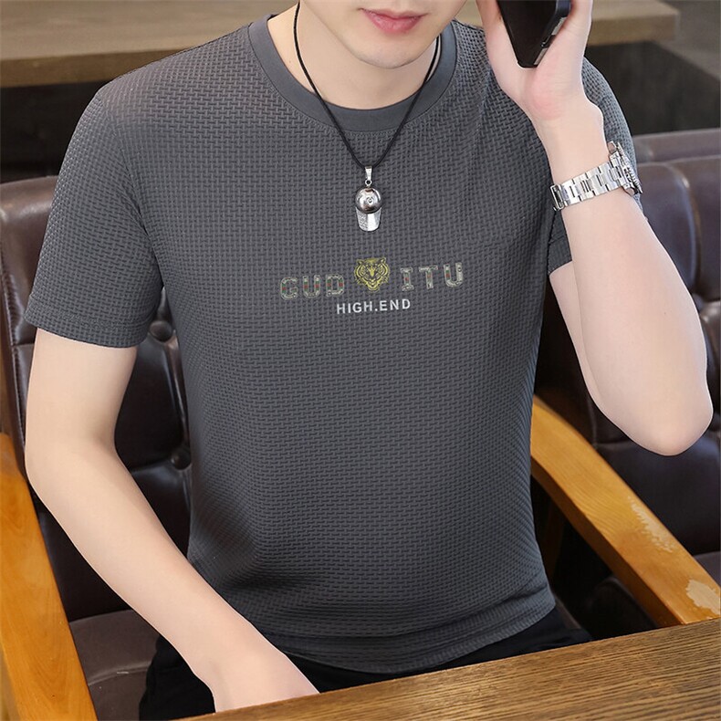 夏季冰丝短袖大码圆领时尚休闲青年修身短袖T恤上衣XD003-P23,男装T恤,星座310B-3