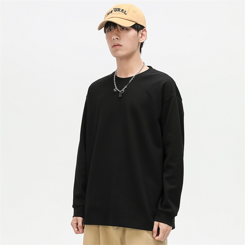 秋季基础纯色潮流韩版宽松圆领休闲情侣卫衣EY-3658-P45,男装卫衣,电商B306
