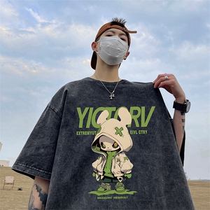量大优可供抖音视频 支持得物品质配合二开 美式水洗短袖t恤SX125图片