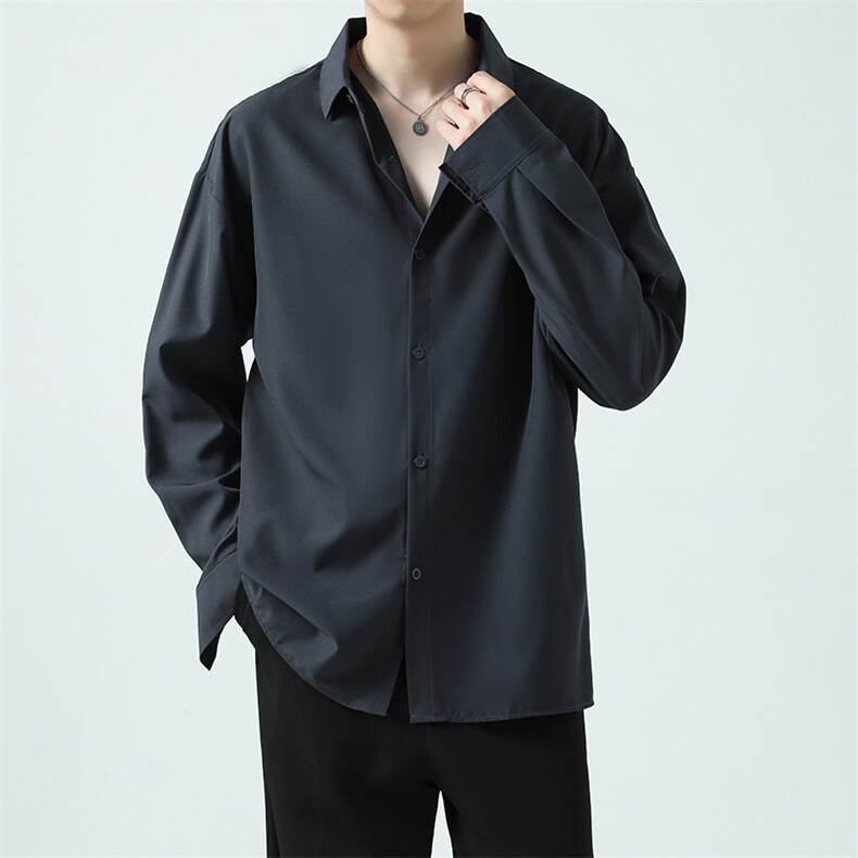 冰丝垂坠感长袖衬衫男夏季宽松薄款防晒衬衣217-2-CS2315-P35,男装防晒衣,星座217-2