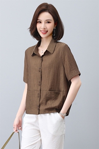 妈妈衬衫女宽松显瘦夏天2025年新款休闲百搭中年减龄洋气短袖衬衣