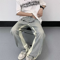 青春流行ins男直筒水洗牛仔裤P46，男装牛仔裤，星座1116-2