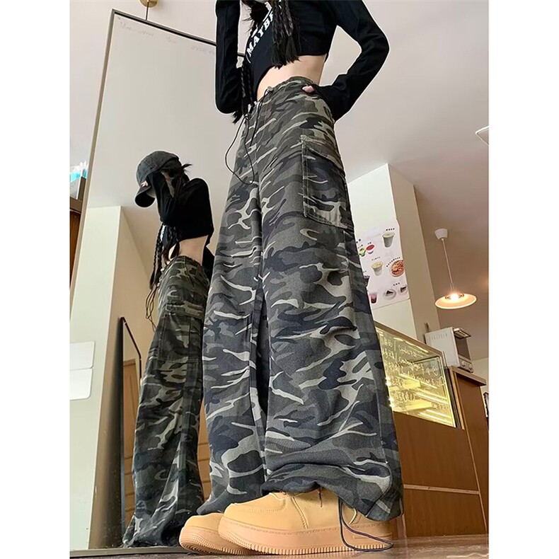 A1554TP50控88-秋冬数据款美式复古迷彩裤子男宽松阔腿运动休闲裤，男装休闲裤，电商B241