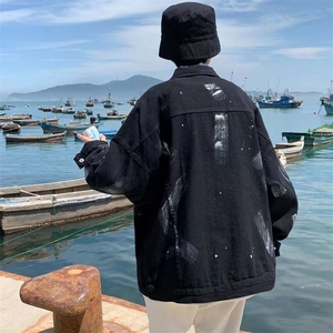 欧美嘻哈街头宽松情侣休闲宽松夹克ins泼墨涂鸦男女外套WT742-P68图片