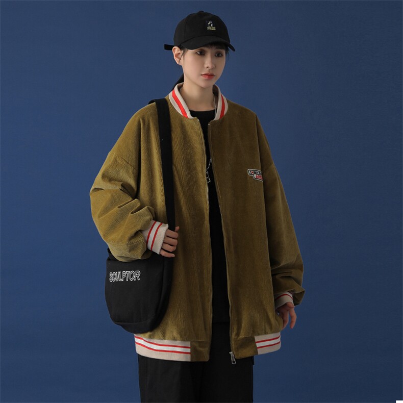 20年秋冬新款贴绣小熊水洗100%棉灯芯绒棒球服DS-B293-A777-P90图片