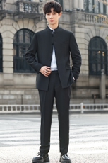 中山装男修身新郎结婚订礼服立领西服套装新中式风外套A913P255，男装西服，电商A355（原A415）