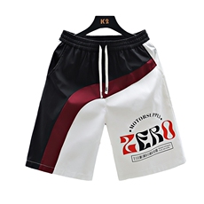 夏季五分裤男拼接色时尚休闲冰丝速干短裤宽松沙滩裤-DK35-P22，男装牛仔裤，星座310B-3