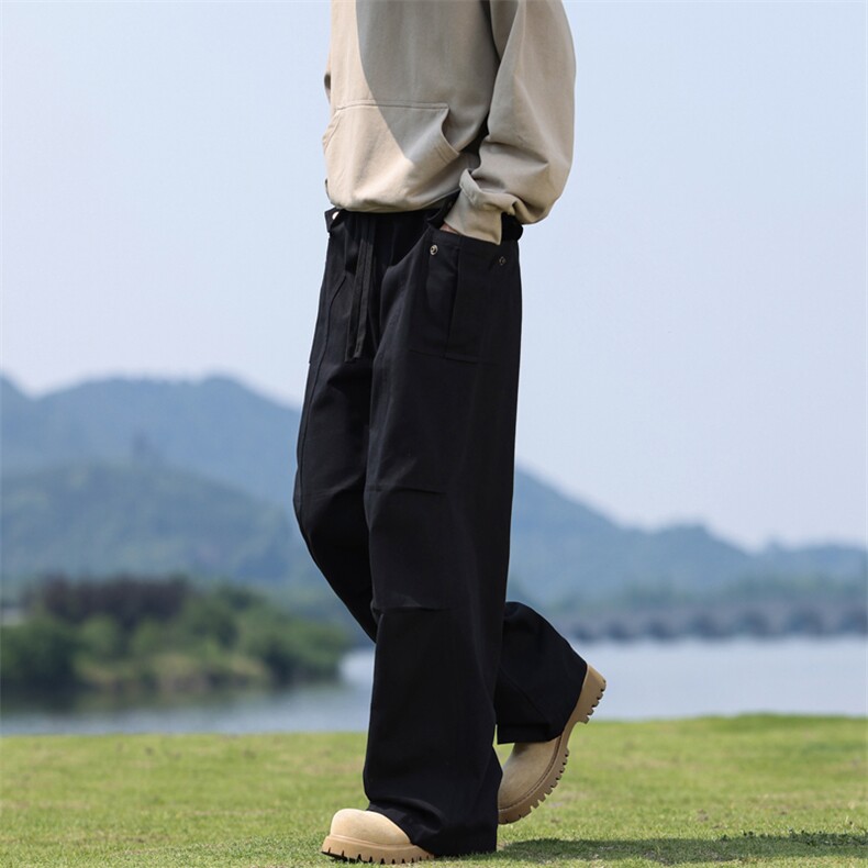 百搭休闲裤宽松直筒休闲裤潮简约百搭ins港风潮男裤K02533-P58，男装休闲裤，星座308B-2