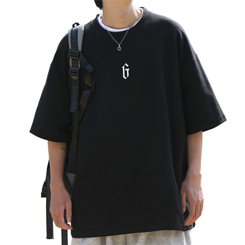 华夫格！港风华夫格短袖T恤男士半袖男五分袖体恤衫男HT84-P25,男装T恤,电商B367