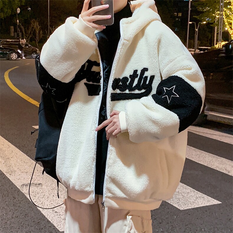 2024冬季加绒加厚棉服羊羔绒百搭保暖ins外套男MY108P110控价158图片