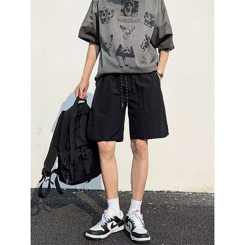 冰丝短裤男生夏季薄款直筒运动中裤帅气休闲五分裤子潮K6480-P28,男装牛仔裤,星座412-3