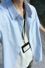 夏季条纹短袖衬衫男潮牌宽松休闲翻领衬衣外套DC2237-特价P26，男装T恤，电商A007