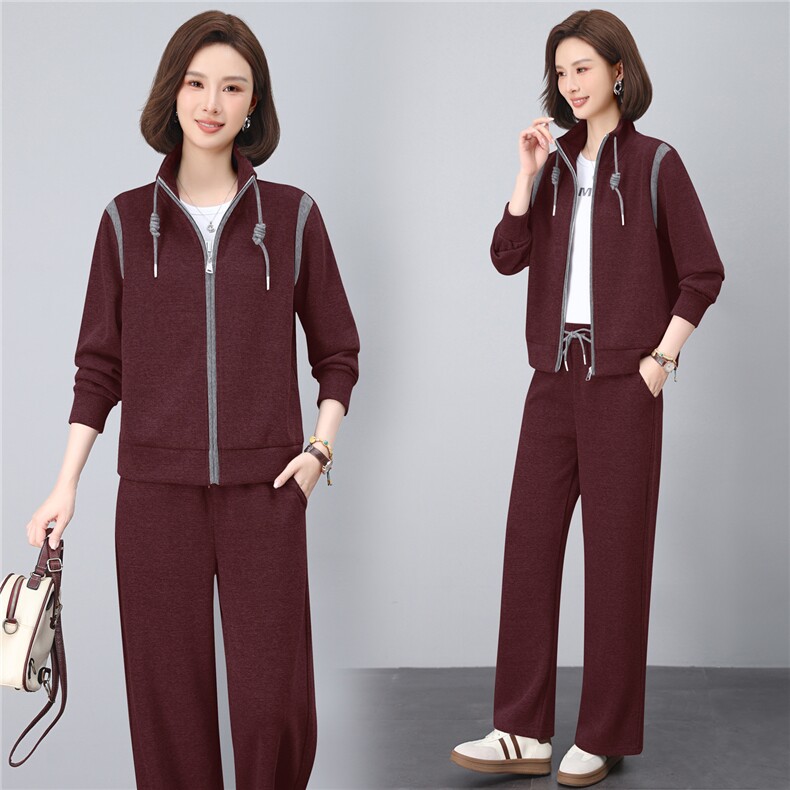 妈妈秋装2025新款休闲运动服套装洋气卫衣中年外套女春秋两件套,女装套装/套裙,涵誉