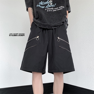 B221 美式ins高街暗黑小众拉链宽松五分裤短裤 LK23061-P50 控68图片
