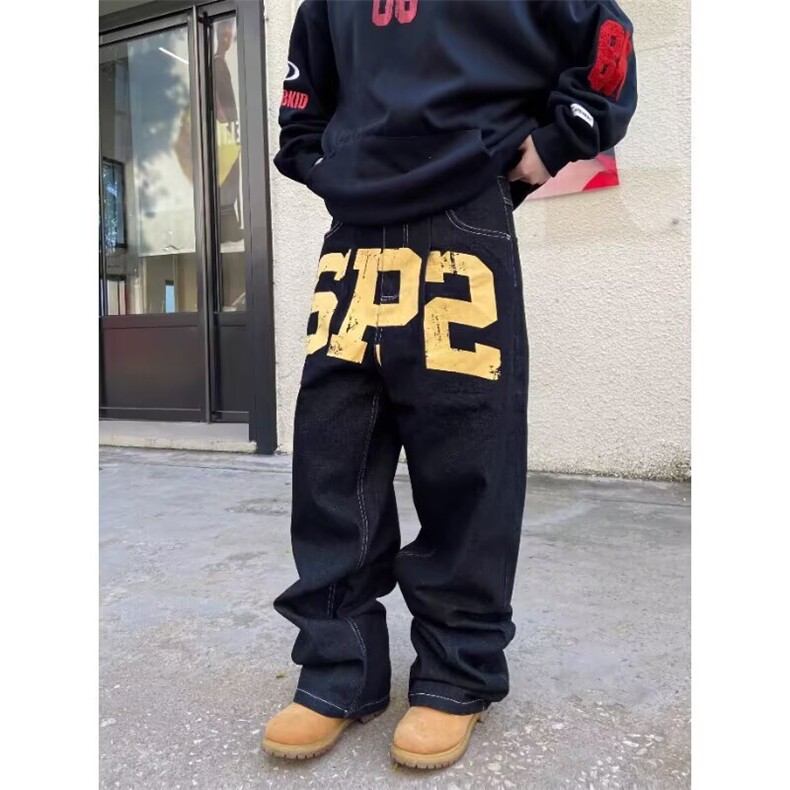 水洗牛仔裤男士直筒长裤春秋大码宽松韩版工装阔腿NZG190，男装牛仔裤，星座516A