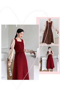 袖口蝴蝶结连衣裙，两色、四个尺码,女装连衣裙,依柏璐