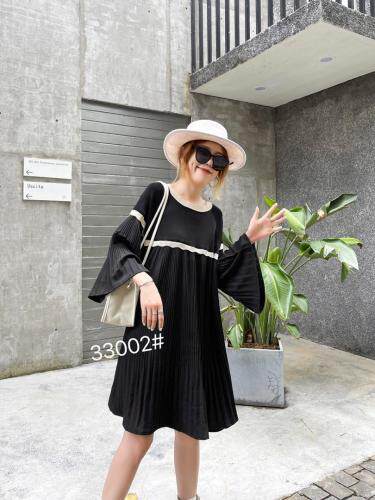 针织拼接连衣裙，女装连衣裙，千百莲