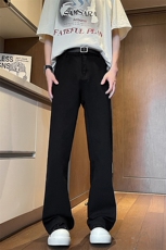 春季美式微喇牛仔裤男款vibe风高街直筒裤休闲裤子潮牌KZ002P55，男装牛仔裤，电商B312