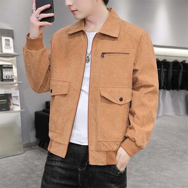 秋冬男士休闲夹克外套韩版潮流港风灯芯绒衣服中青年翻领871-P55,男装夹克,星座1403B