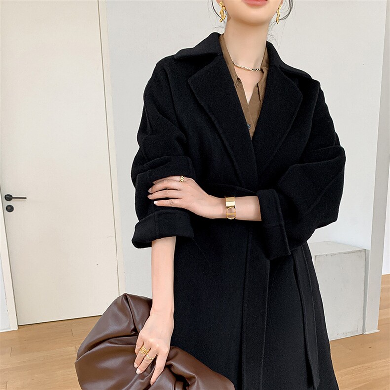 2024年秋季时尚潮流保暖百搭时尚羊毛大衣，女装双面呢大衣，荣图大衣