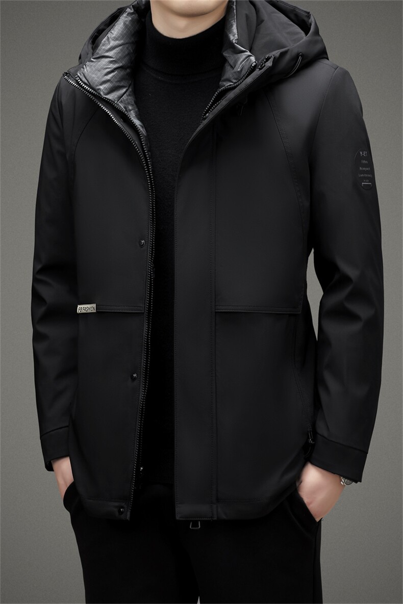 V2361钱塘2020-3秋冬中年男士连帽羽绒服保暖商务休闲外套P285,男装羽绒服,钱塘207-3