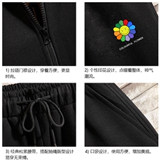 TK6101-P85开衫连帽卫衣套装男运动套装两件套砖墙挂拍，男装卫衣，电商A040A