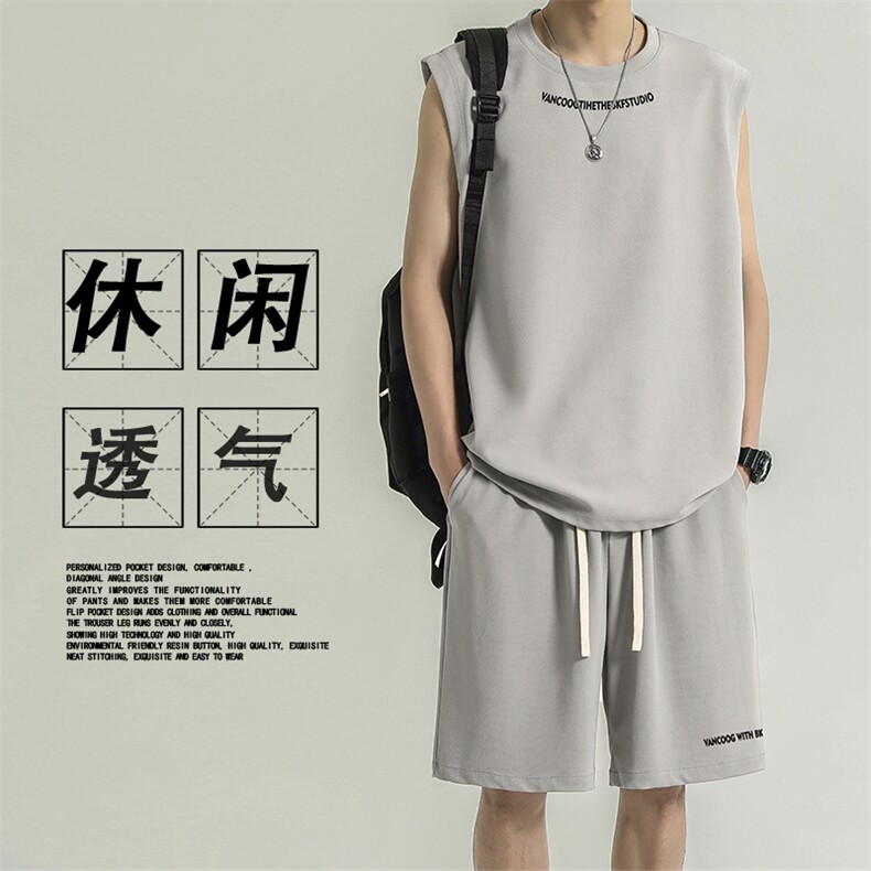 t恤男潮夏季潮牌坎肩男士运动篮球砍袖背心TZ89-特批-68图片