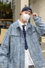 JK6017/P75春装现货洗水宽松牛仔外套夹克男女潮男大码上衣男装，男装夹克，电商A141