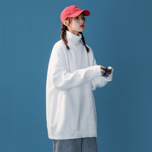 备货6W！直播供货！高品质中性男女同款纯色加厚高领毛衣M700P55图片