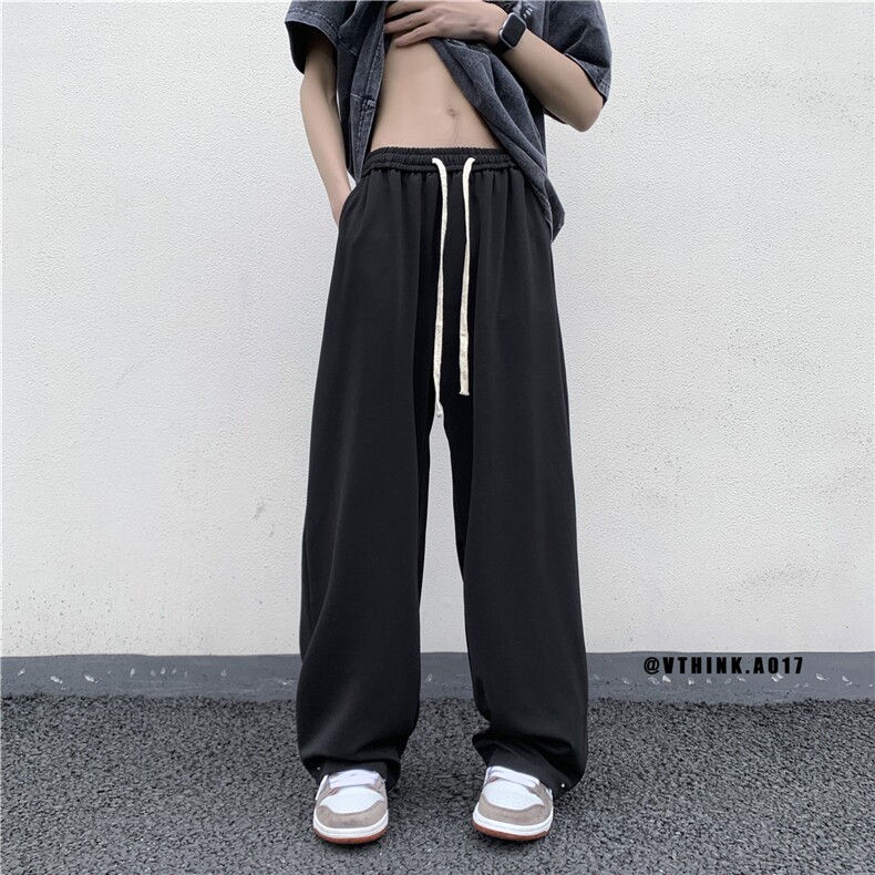 直播款春夏冰丝裤宽松休闲裤拖地裤垂感小西裤A017K609P50,男装西裤,电商A017