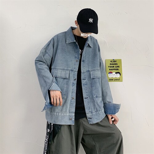 秋季港风ins牛仔外套男韩版潮流潮牌复古宽松休闲夹克jk523-p55图片