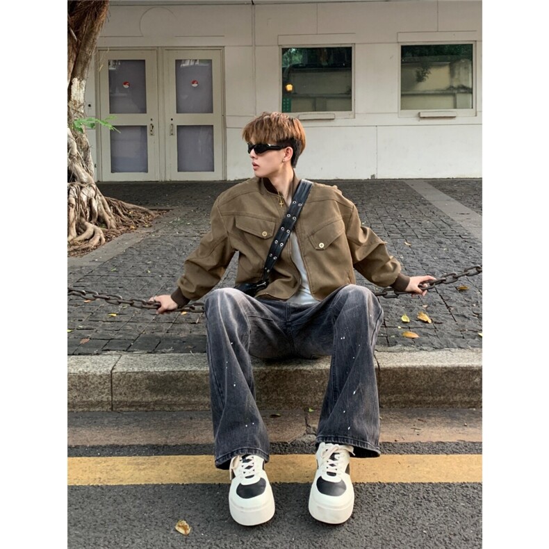 现货秋季新品复古宽松哈灵顿外套夹克男装美式807-3-JK95-P98,男装夹克,星座807-3