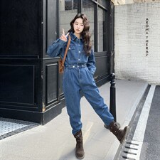 2026新款春装现货数据好牛仔连体裤2D009-6881P135控178，女装连体裤，2D009