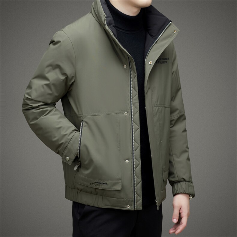 BAMJ-8990钱塘2020-2中年男士冬季厚款立领百搭简约羽绒服P225,男装羽绒服,钱塘207-2