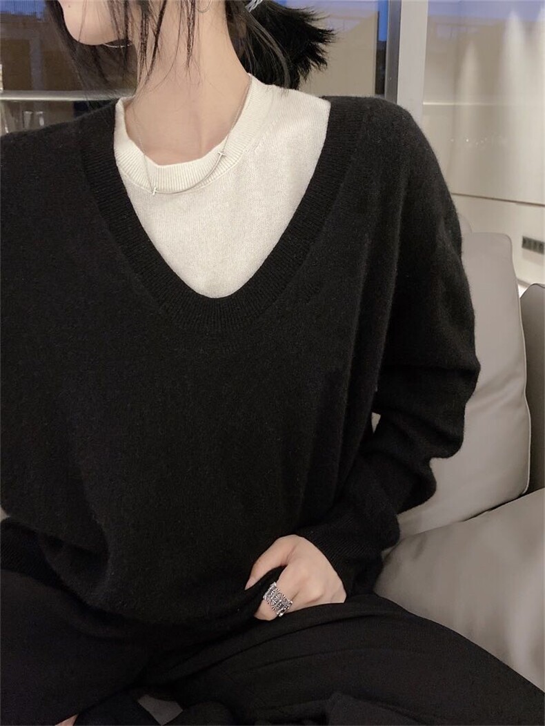 秋冬新款舒适显瘦时尚百搭纯毛两件套女装羊毛衫套装,女装羊毛衫,恒恩羊绒