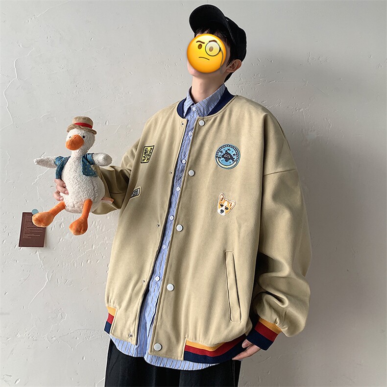 2021春季情侣外套男夹克绣花个性动物XZ213 - 19JK11-P105图片
