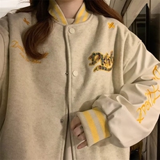 A512-P602025新款春秋季初中高中学生小熊刺绣棒球服外套，女装短外套，电商B323A