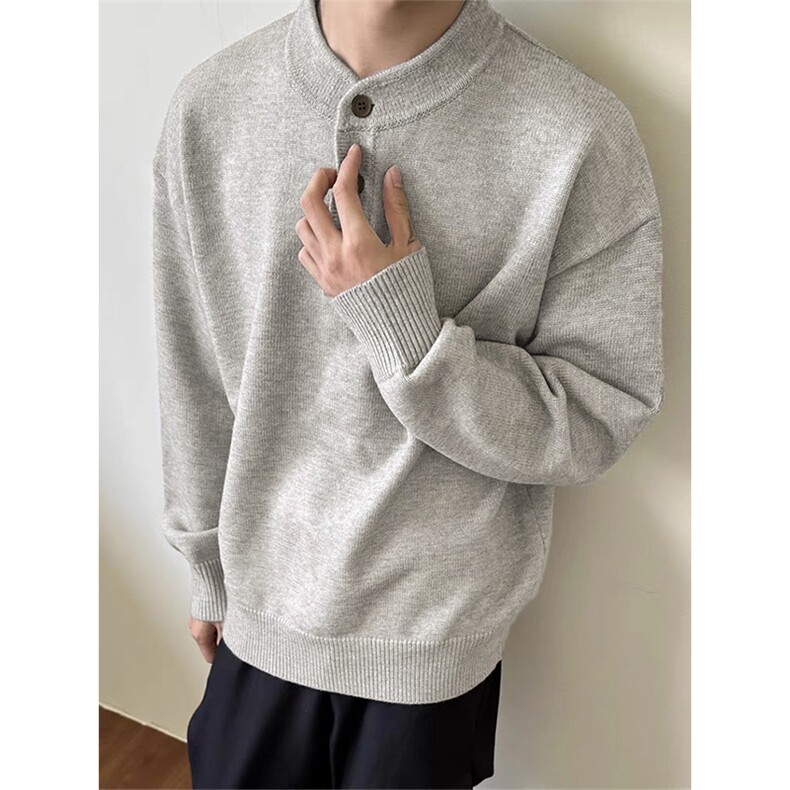 【网图慎用】老钱亨利领针织毛衣慵懒风内搭打底Q7142-TP35不,男装针织衫/毛衣,电商A102