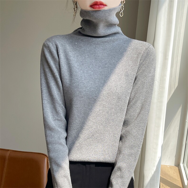 秋冬新款女装高领毛衣女长袖打底衫针织衫女套头毛衣,针织衫/毛衣,皓宇羊绒